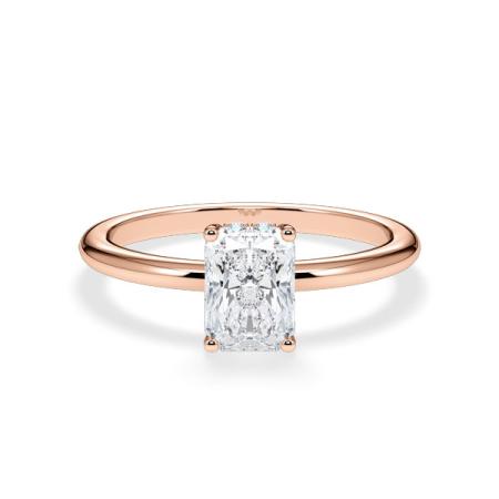 Verlobungsring Radiant Hidden Halo Rosegold/- 750 mit Diamant ab 1.00ct