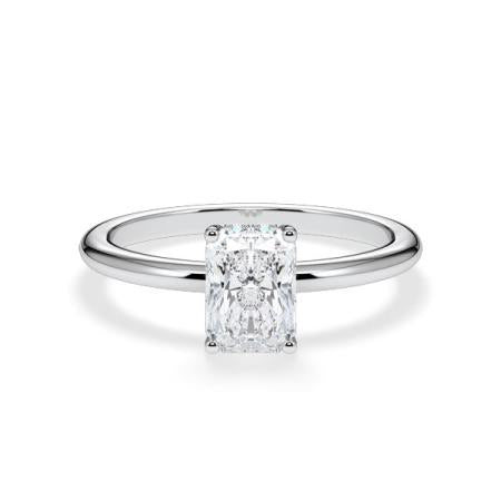 Verlobungsring Radiant Hidden Halo Weißgold/- 750 mit Diamant ab 1.00ct