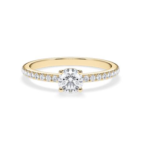 Verlobungsring Brillant Hidden Halo & Pavé Gelbgold/- 750 mit Diamant ab 0.50ct