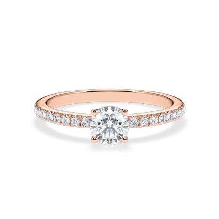 Verlobungsring Brillant Hidden Halo & Pavé Roségold/- 750 mit Diamant ab 0.50ct