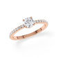 Verlobungsring Brillant Hidden Halo & Pavé Roségold/- 750 mit Diamant ab 0.50ct