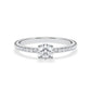 Verlobungsring Brillant Hidden Halo & Pavé Weißgold/- 750 mit Diamant ab 0.50ct