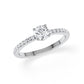 Verlobungsring Brillant Hidden Halo & Pavé Weißgold/- 750 mit Diamant ab 0.50ct
