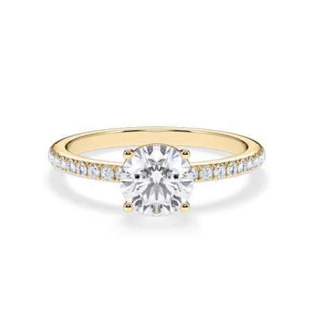 Verlobungsring Brillant Hidden Halo & Pavé Gelbgold/- 750 mit Diamant ab 1.00ct