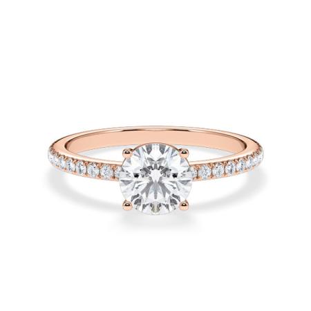 Verlobungsring Brillant Hidden Halo & Pavé Roségold/- 750 mit Diamant ab 1.00ct