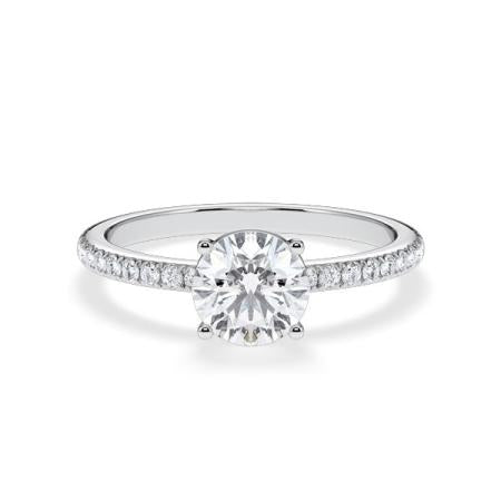 Verlobungsring Brillant Hidden Halo & Pavé Weißgold/- 750 mit Diamant ab 1.00ct