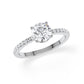 Verlobungsring Brillant Hidden Halo & Pavé Weißgold/- 750 mit Diamant ab 1.00ct