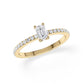 Verlobungsring Emerald Hidden Halo & Pavé Gelbgold/- 750 mit Diamant ab 0.50ct