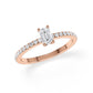 Verlobungsring Emerald Hidden Halo & Pavé Roségold/- 750 mit Diamant ab 0.50ct