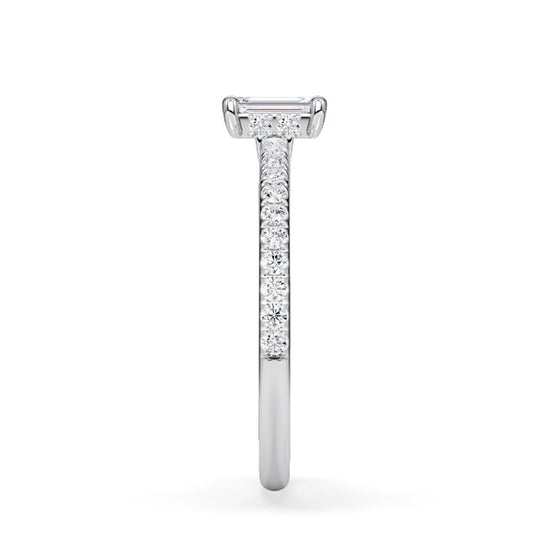 Verlobungsring Platin 950 mit Diamanten I AMORE EMERALD PAVE