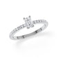 Verlobungsring Emerald Hidden Halo & Pavé Weißgold/- 750 mit Diamant ab 0.50ct