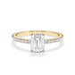Verlobungsring Emerald Hidden Halo & Pavé Gelbgold/- 750 mit Diamant ab 1.00ct