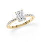 Verlobungsring Emerald Hidden Halo & Pavé Gelbgold/- 750 mit Diamant ab 1.00ct