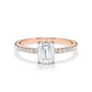 Verlobungsring Emerald Hidden Halo & Pavé Roségold/- 750 mit Diamant ab 1.00ct