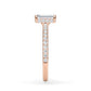 Verlobungsring Emerald Hidden Halo & Pavé Roségold/- 750 mit Diamant ab 1.00ct