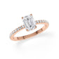 Verlobungsring Emerald Hidden Halo & Pavé Roségold/- 750 mit Diamant ab 1.00ct