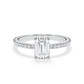 Verlobungsring Emerald Hidden Halo & Pavé Weißgold/- 750 mit Diamant ab 1.00ct