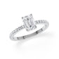Verlobungsring Emerald Hidden Halo & Pavé Weißgold/- 750 mit Diamant ab 1.00ct