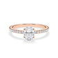 Verlobungsring Oval Hidden Halo & Pavé Rosegold/- 750 mit Diamant ab 0.50ct
