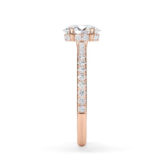 Verlobungsring Rosegold 585 mit Diamanten I AMORE OVAL PAVE