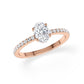 Verlobungsring Oval Hidden Halo & Pavé Rosegold/- 750 mit Diamant ab 0.50ct