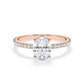 Verlobungsring Oval Hidden Halo & Pavé Rosegold/- 750 mit Diamant ab 1.00ct