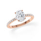 Verlobungsring Oval Hidden Halo & Pavé Rosegold/- 750 mit Diamant ab 1.00ct