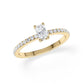Verlobungsring Radiant Hidden Halo & Pavé Gelbgold/- 750 mit Diamant ab 0.50ct