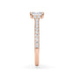 Verlobungsring Radiant Hidden Halo & Pavé Rosegold/- 750 mit Diamant ab 0.50ct