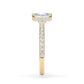 Verlobungsring Radiant Hidden Halo & Pavé Gelbgold/- 750 mit Diamant ab 1.00ct