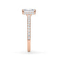Verlobungsring Radiant Hidden Halo & Pavé Rosegold/- 750 mit Diamant ab 1.00ct
