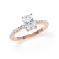 Verlobungsring Radiant Hidden Halo & Pavé Rosegold/- 750 mit Diamant ab 1.00ct