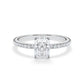 Verlobungsring Radiant Hidden Halo & Pavé Weißgold/- 750 mit Diamant ab 1.00ct