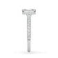 Verlobungsring Radiant Hidden Halo & Pavé Weißgold/- 750 mit Diamant ab 1.00ct