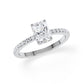 Verlobungsring Radiant Hidden Halo & Pavé Weißgold/- 750 mit Diamant ab 1.00ct