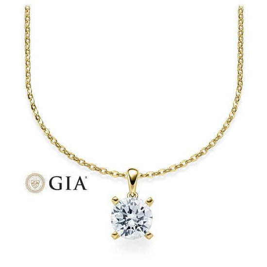 Kette mit Anhänger Gelbgold 585/-14ct  mit Diamant 0.30ct | HABITI - Trauringmacher München