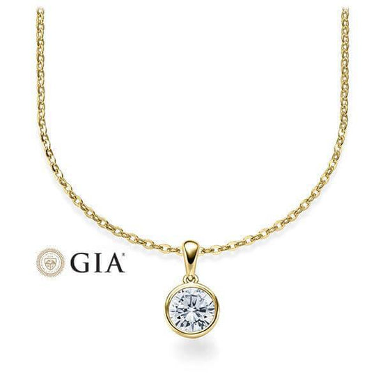 Kette mit Anhänger Gelbgold 585/-14ct mit Diamant 0.30ct | LOVE - Trauringmacher München