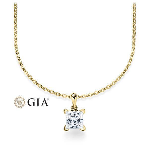 Kette mit Anhänger Gelbgold 585/-14ct mit Diamant 0.30ct | PRINCESS - Trauringmacher München