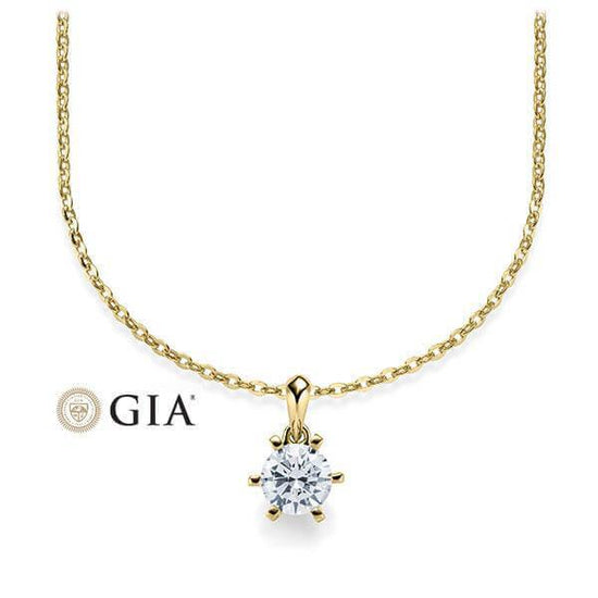 Kette mit Anhänger Gelbgold 585/-14ct mit Diamant 0.30ct | RIEMLING - Trauringmacher München