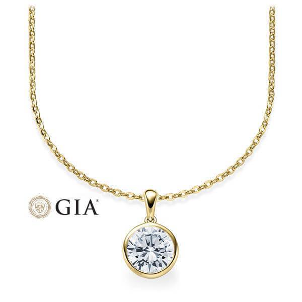 Kette mit Anhänger Gelbgold 585/-14ct mit Diamant 0.50ct | LOVE - Trauringmacher München