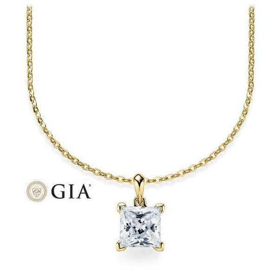 Kette mit Anhänger Gelbgold 585/-14ct mit Diamant 0.50ct | PRINCESS - Trauringmacher München