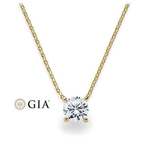 Kette mit Anhänger Gelbgold 585/- 14ct mit Diamant 0.30ct | HABITI - Trauringmacher München