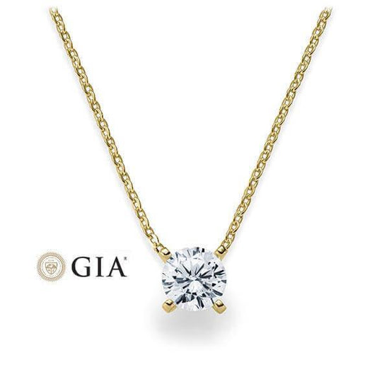 Kette mit Anhänger Gelbgold 585/- 14ct mit Diamant 0.30ct | HABITI - Trauringmacher München