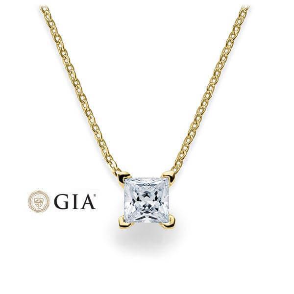 Kette mit Anhänger Gelbgold 585/- 14ct mit Diamant 0.30ct | PRINCESS - Trauringmacher München