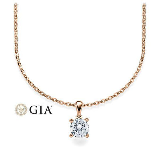 Kette mit Anhänger Rosegold 585/-14ct mit Diamant 0.30ct | HABITI - Trauringmacher München