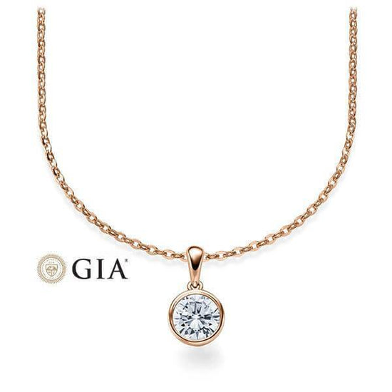 Kette mit Anhänger Rosegold 585/-14ct mit Diamant 0.30ct | LOVE - Trauringmacher München