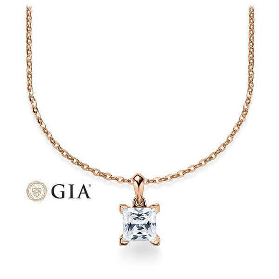 Kette mit Anhänger Rosegold 585/-14ct mit Diamant 0.30ct | PRINCESS - Trauringmacher München