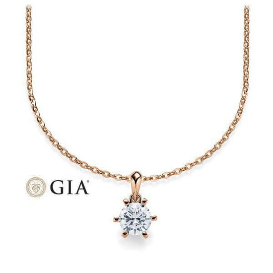 Kette mit Anhänger Rosegold 585/-14ct mit Diamant 0.30ct | RIEMLING - Trauringmacher München