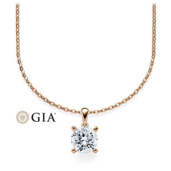 Kette mit Anhänger Rosegold 585/-14ct mit Diamant 0.50ct | HABITI - Trauringmacher München