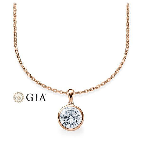 Kette mit Anhänger Rosegold 585/-14ct mit Diamant 0.50ct | LOVE - Trauringmacher München